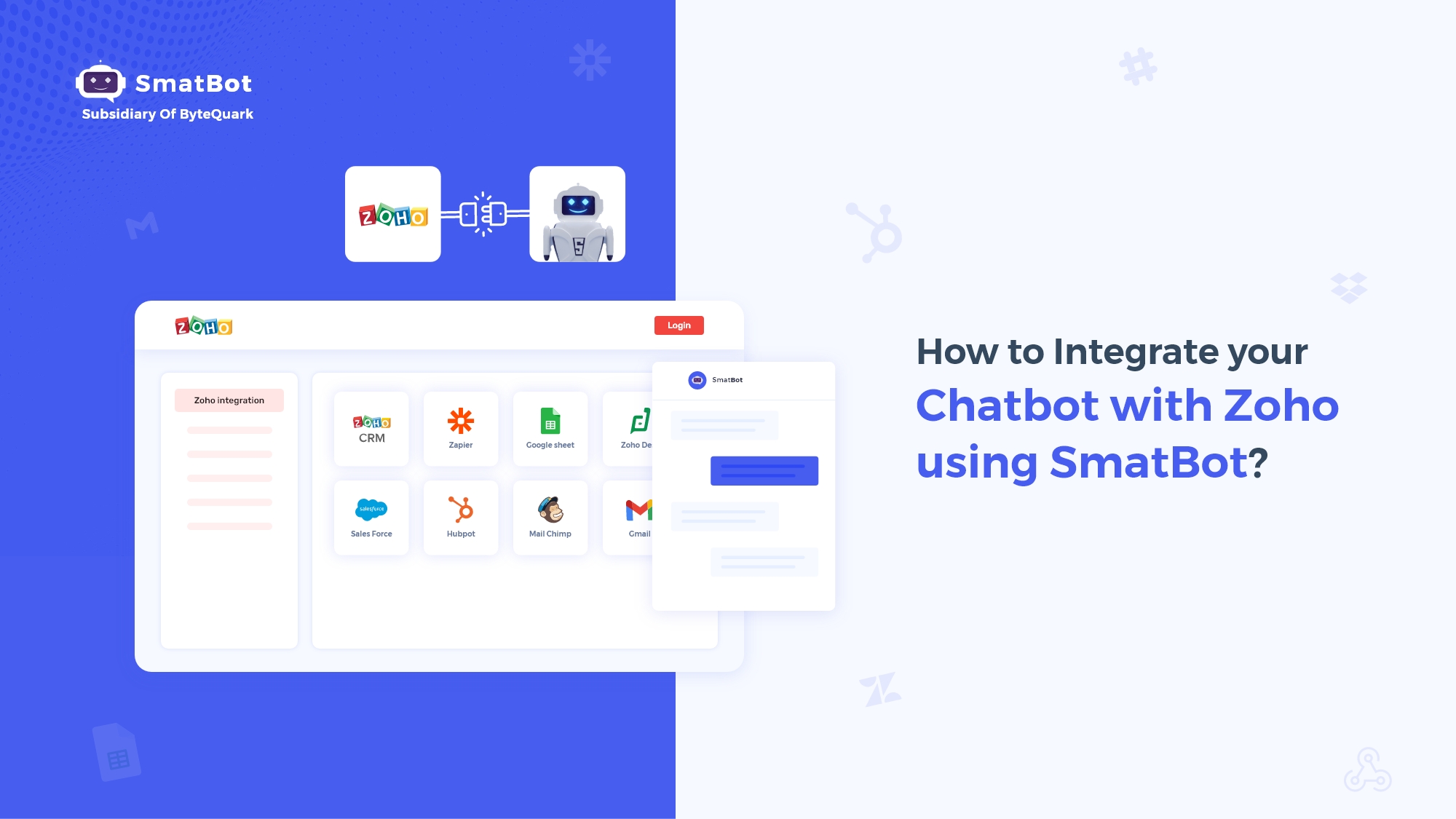 How to Integrate your chatbot with Zoho using SmatBot?